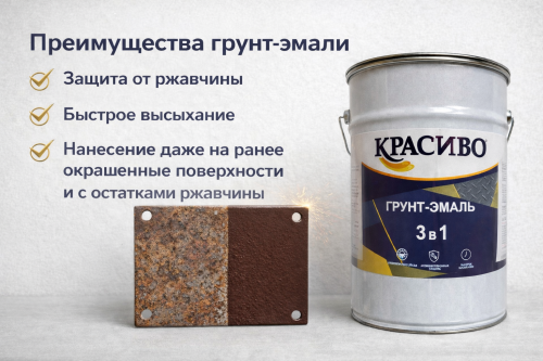 Грунт-эмаль 3 в 1 Красиво Шоколадная (бар 6 кг)