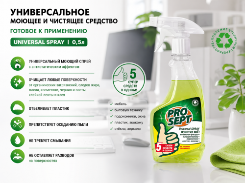 Универсальное моющее и чистящее средство. Готовое к применению. 0,5л Universal Spray  