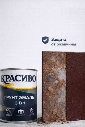 Грунт-эмаль 3 в 1 Красиво Шоколадная (бан 0,8 кг/14 шт)