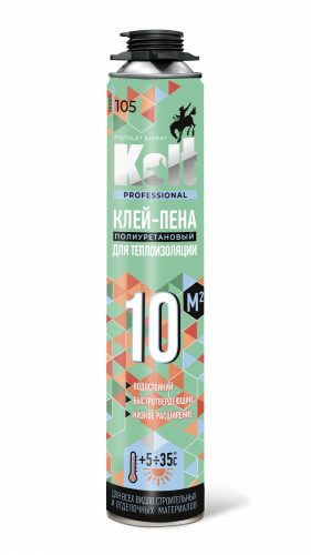 Клей-пена KOLT 10 для теплоизоляции профессиональный летний 875г