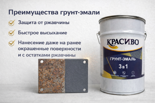 Грунт-эмаль 3 в 1 Красиво RAL 7024 Серый графит (бар 6 кг)