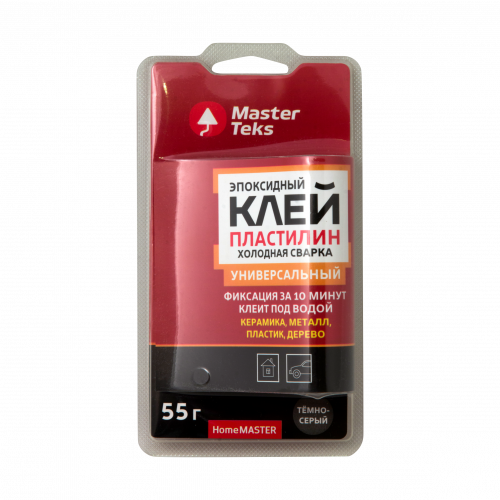 Клей-пластилин эпоксидный холодная сварка MasterTeks HomeMaster универсальный 55 гр темно-серый