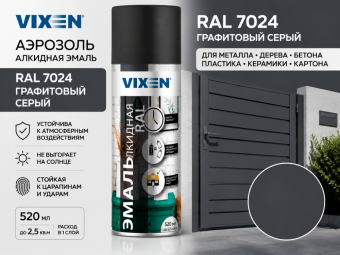 Аэрозоль RAL 7024 Графитовый серый 520 мл