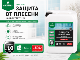 Защита от плесени 5 л (110) концентрат до500 м² PROSEPT FUNGI STOP