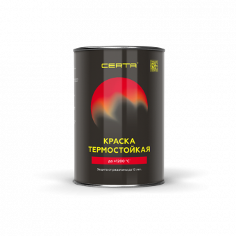 Эмаль термо КРАСНЫЙ  0,4 кг 400°С (RAL 2002)  ЦЕРТА (12), шт