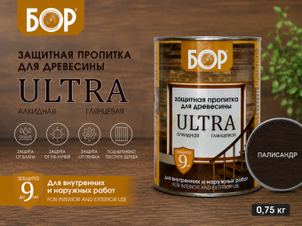 Защитная пропитка для древесины ПАЛИСАНДР 0,75 кг Ultra БОР