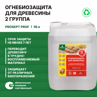 ОГНЕБИО PROF 2 группа 10л бесцветный до 35 м² PROSEPT