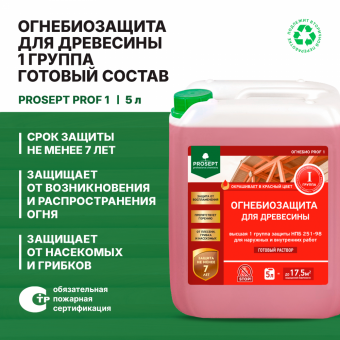 ОГНЕБИО PROF 1 группа  5л КРАСНЫЙ до 17,5 м² PROSEPT (4)