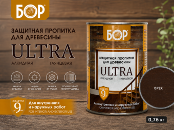 Защитная пропитка для древесины ОРЕХ 0,75 кг Ultra БОР (14)