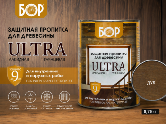 Защитная пропитка для древесины ДУБ 0,75 кг Ultra БОР