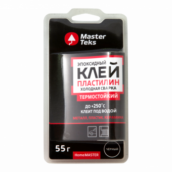 Клей-пластилин эпоксидный холодная сварка MasterTeks HomeMaster термостойкий 55 гр черный