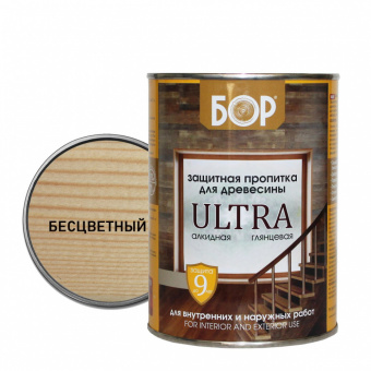 Защитная пропитка для древесины БЕСЦВЕТНЫЙ 0,75 кг Ultra БОР (14)првронрдж