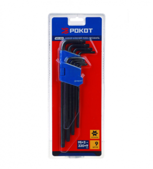 Набор ключей TORX-профиль 9пр. (95х3мм - 220х9мм) РОКОТ
