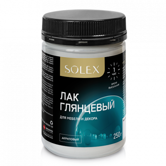 ЛАК для мебели и декора глянцевый 0,25 кг (12) SOLEX