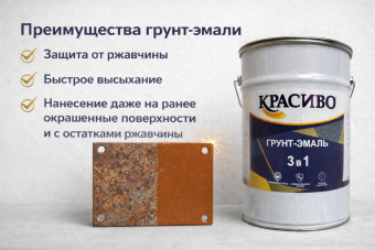 6кг грунь эмаль 3 в 1 коричневая