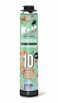 Клей-пена KOLT 10 для теплоизоляции профессиональный летний 875г 