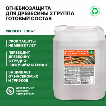 ОГНЕБИОЗАЩИТА 2 группа 10 л бесцветный до35 м² PROSEPT
